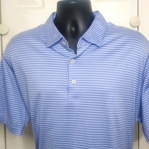PETER MILLAR Purple Striped Polo Shirt